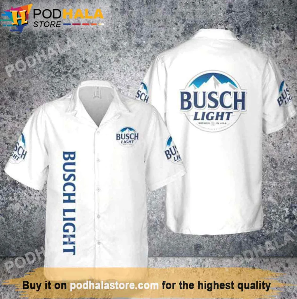 Funny Beer Enthusiast Hawaiian Shirt, Busch Light White Casual Tee For Beach Lovers