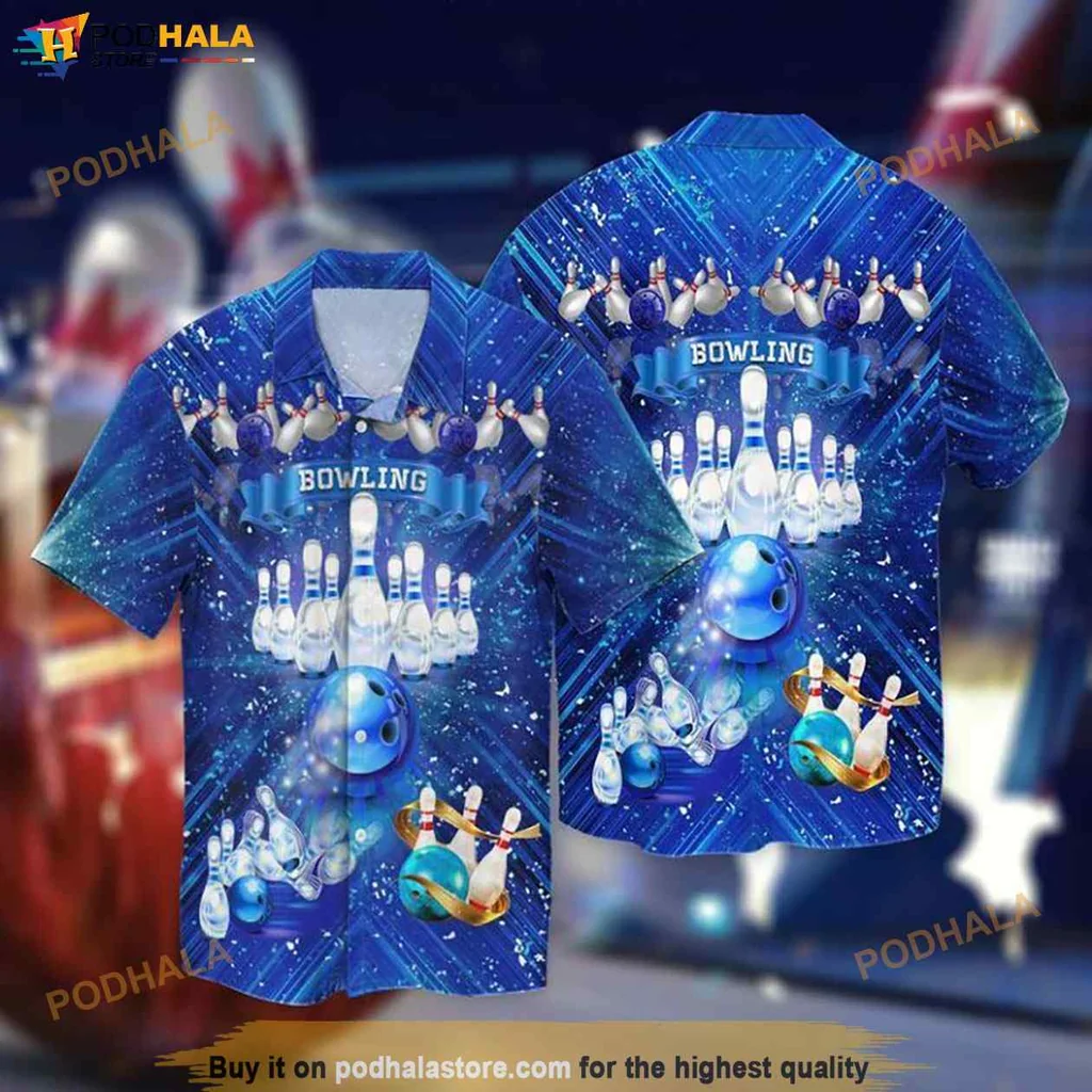 Funny Bowling Hawaiian Shirt, Vibrant Bowling Graphic Tee For Enthusiasts