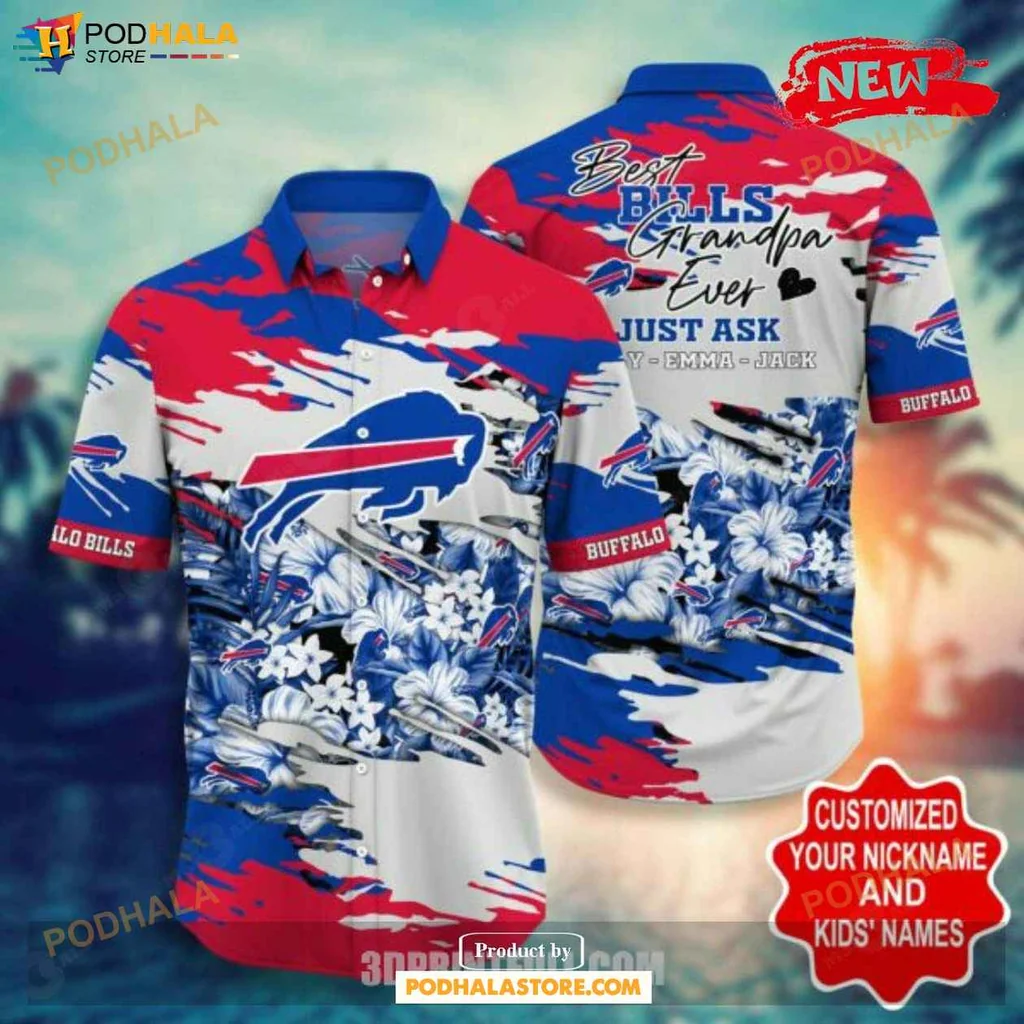 Funny Buffalo Bills Hawaiian Shirt, Best Bills Grandpa Ever Just Ask Design