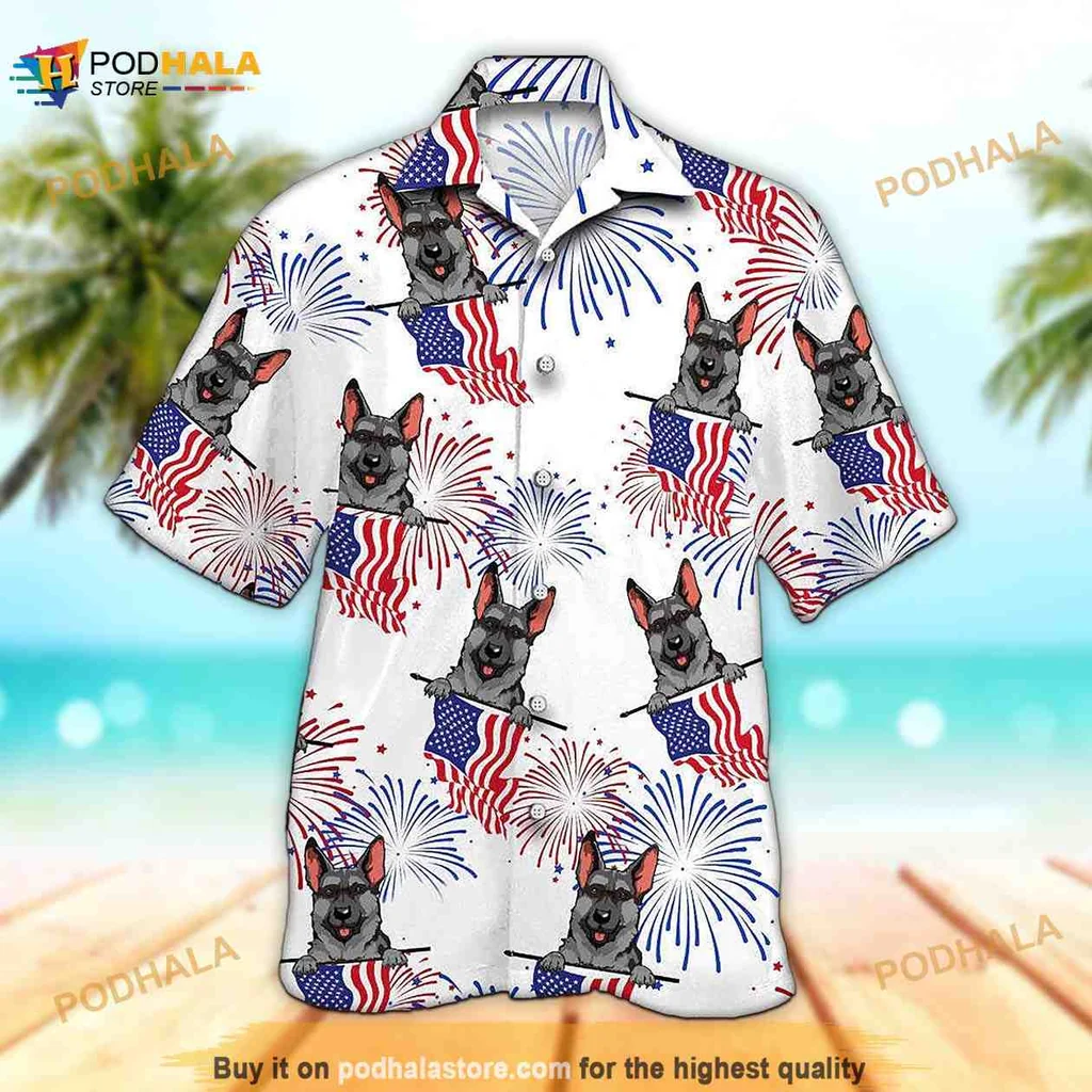 Funny Bulldog Independence Day Hawaiian Shirt With Fireworks Design