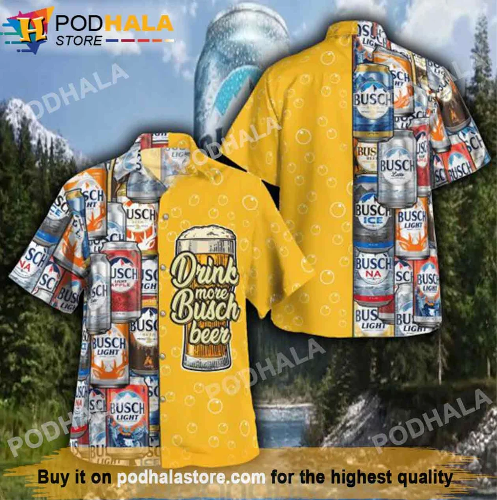 Funny Busch Beer Lover Shirt, Vibrant Busch Beer Can Design For Outdoor Fun
