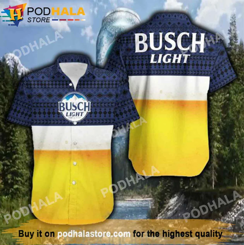 Funny Busch Light Aloha Shirt, Casual Beer Lovers Shirt For Outdoor Fun