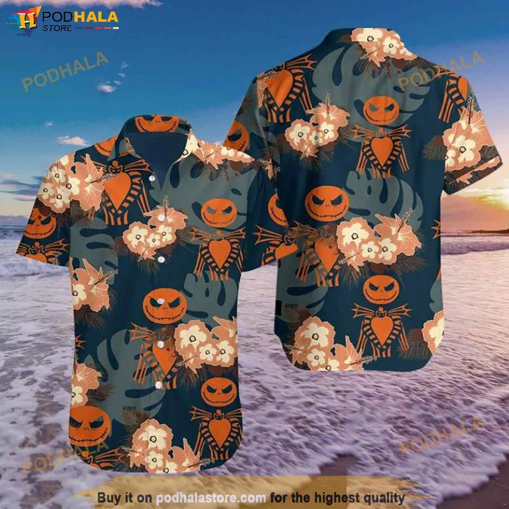 Funny Jack Skellington Hawaiian Shirt, Tropical Design For Halloween Lovers