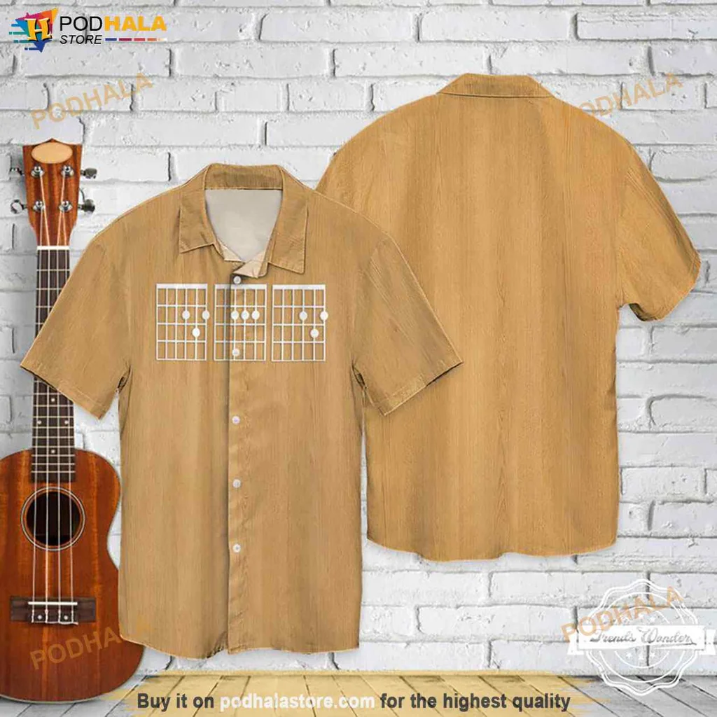 Funny Musical Chords Hawaiian Shirt, Casual Button Up For Music Lovers