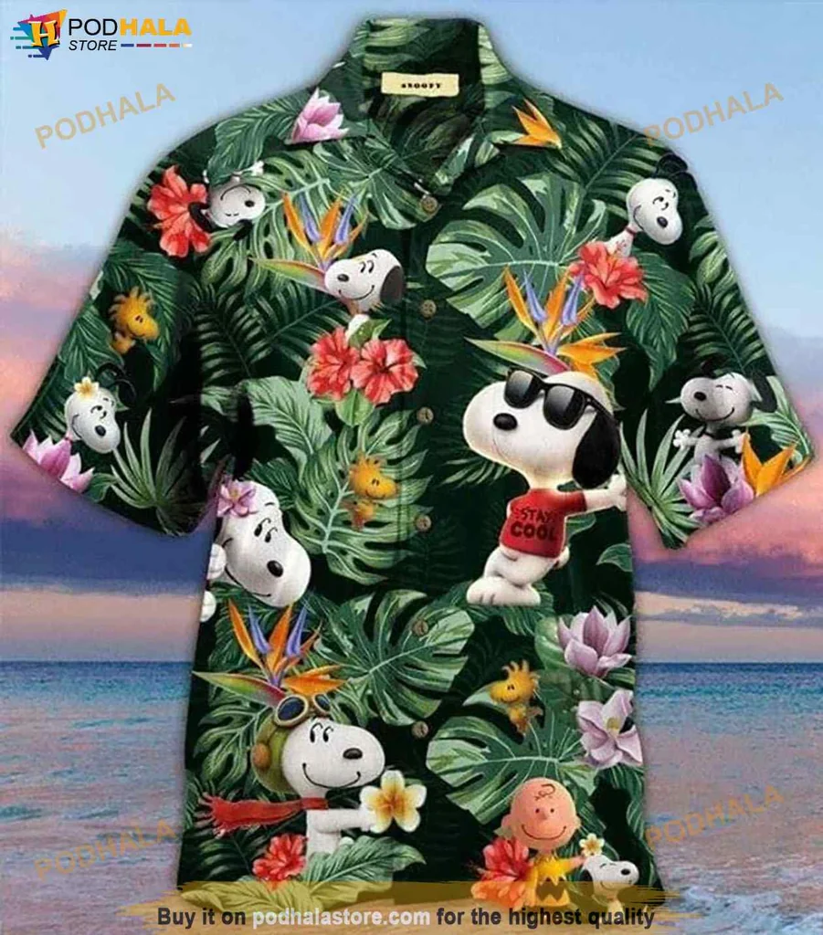 Funny Peanuts Tropical Hawaiian Shirt Featuring Snoopy And Charlie Brown In Vibrant Summer Design