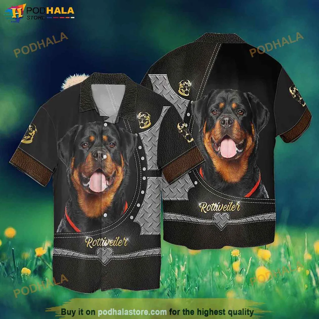 Funny Rottweiler Hawaiian Shirt, Vibrant Dog Graphic Shirt For Pet Lovers