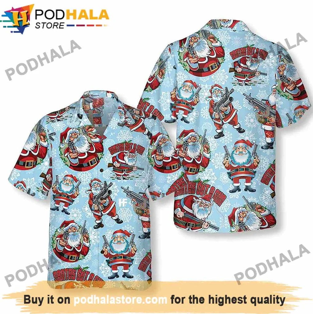 Funny Santa Claus Aloha Shirt, Humorous Christmas Shirt For Festive Gatherings