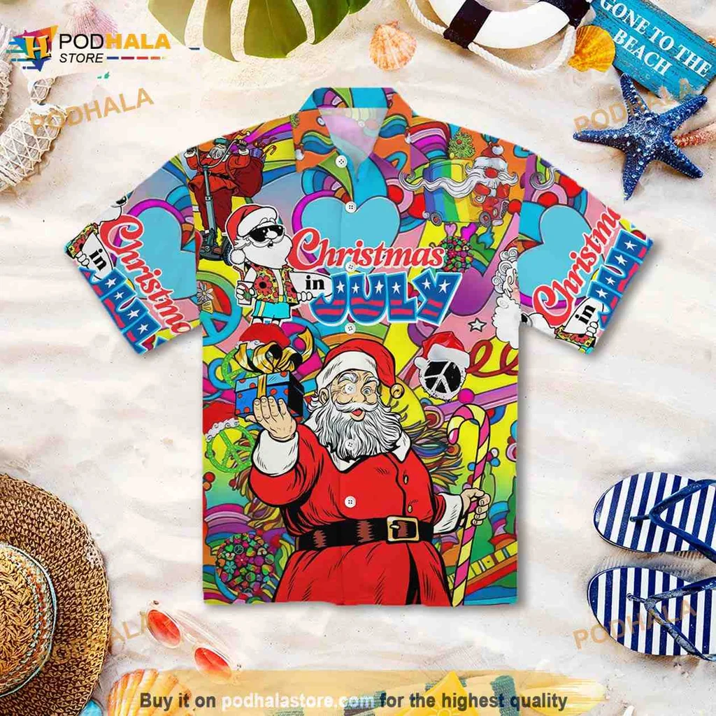 Funny Santa Claus Hawaiian Shirt For Christmas In July Celebration