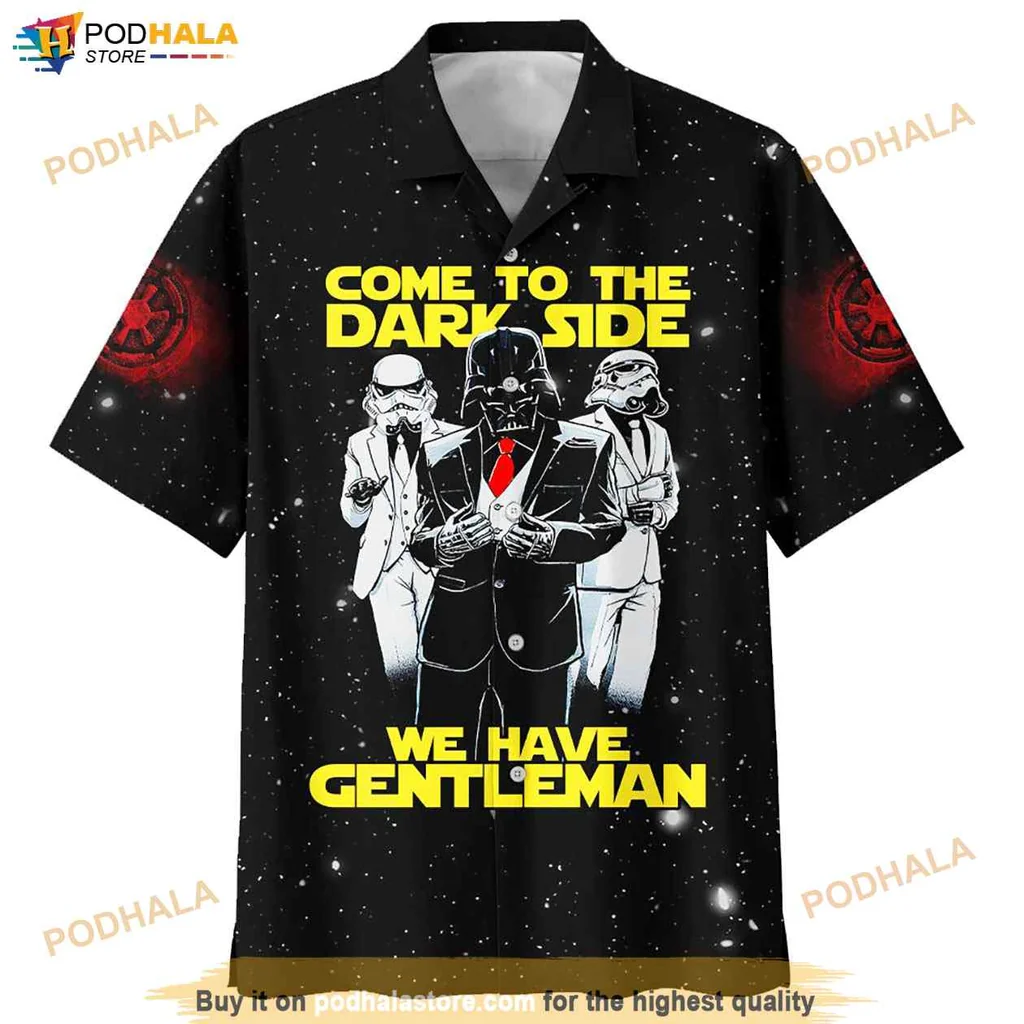Funny Stormtrooper Graphic Hawaiian Shirt, Darth Vader And Stormtroopers In Tuxedos
