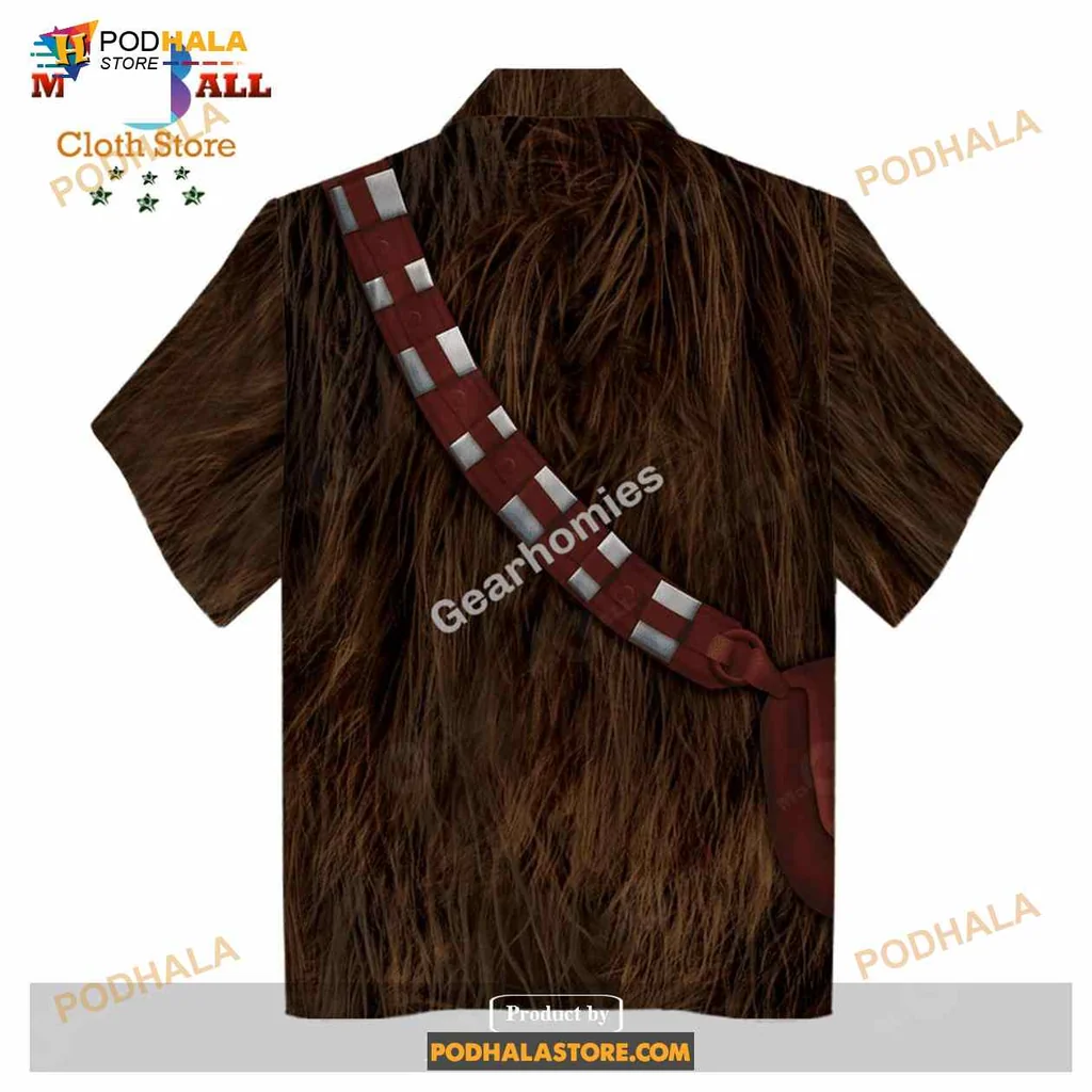 Funny Wookiee Aloha Shirt With Fur Texture And Bandolier Design Funny Wookiee Aloha Shirt With Fur Texture And Bandolier Design