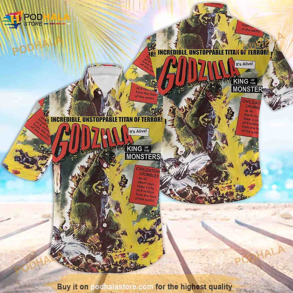 Godzilla King Of Monsters Aloha Shirt, Fierce Graphic Design