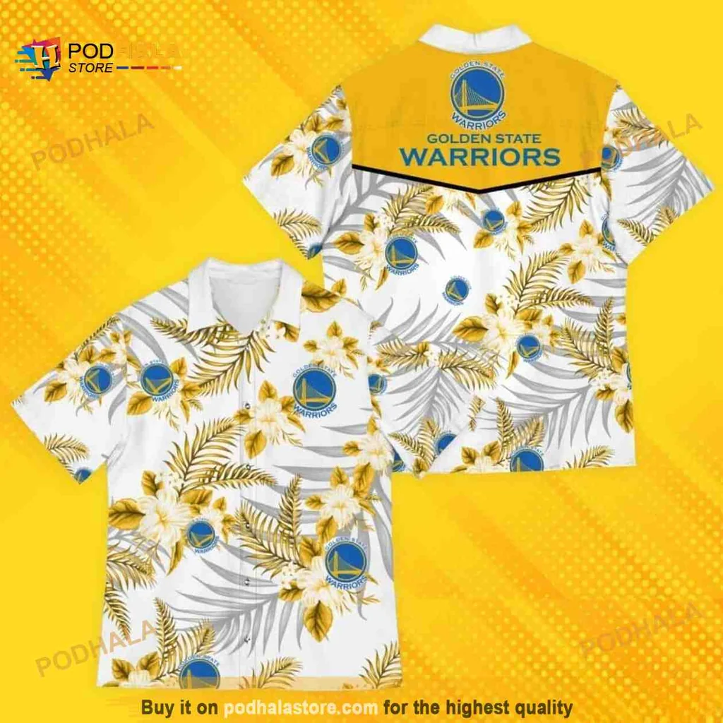Golden State Warriors Tropical Shirt With Vibrant Floral Patterns