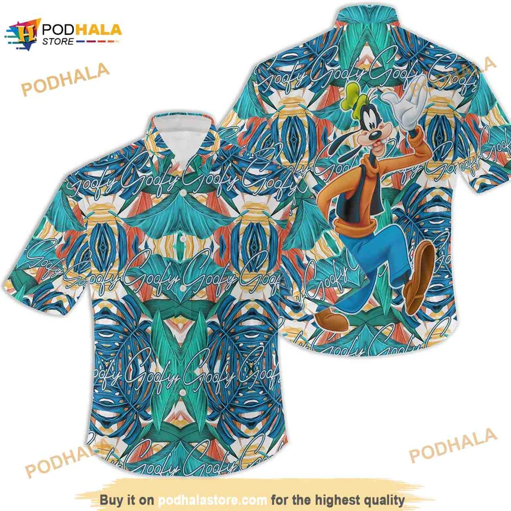 Goofy Dog Disney Hawaiian Shirt With Colorful Tropical Pattern