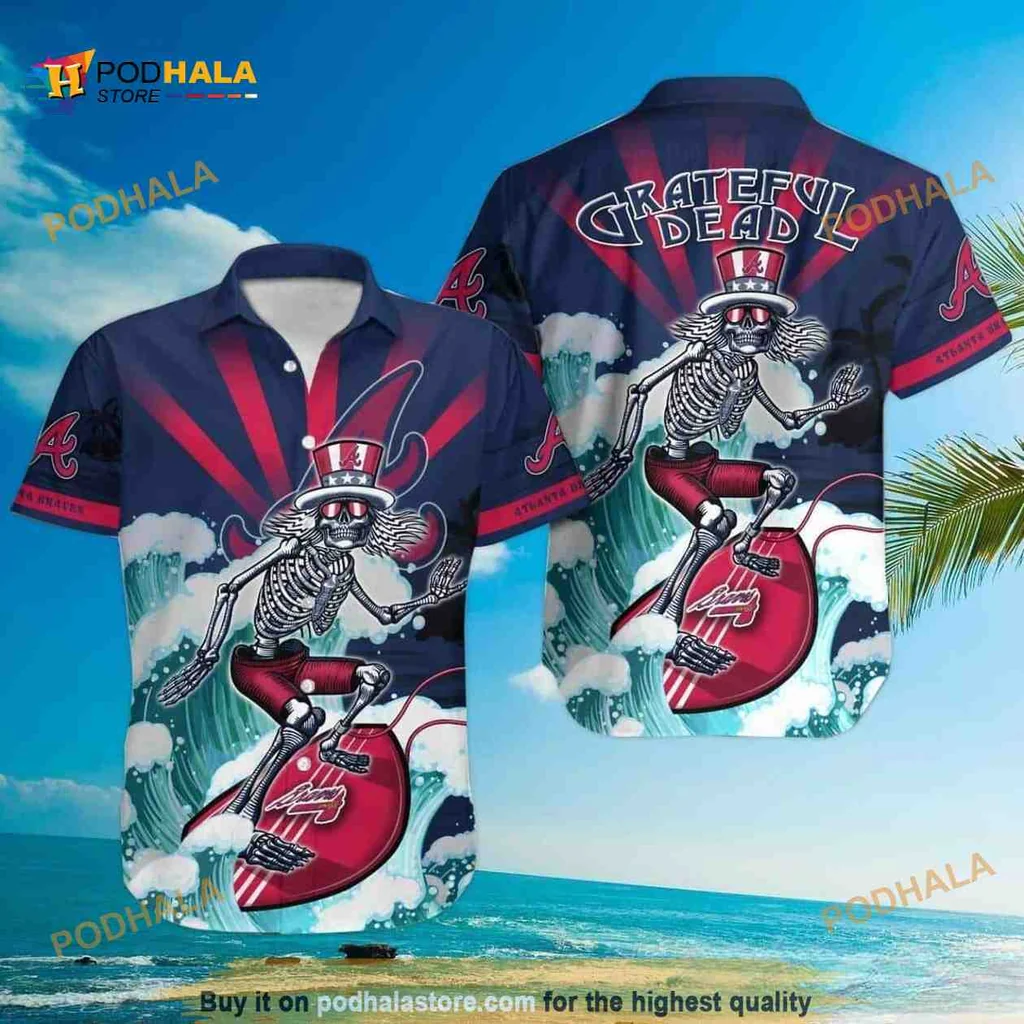 Grateful Dead Atlanta Braves Hawaiian Shirt With Vibrant Design