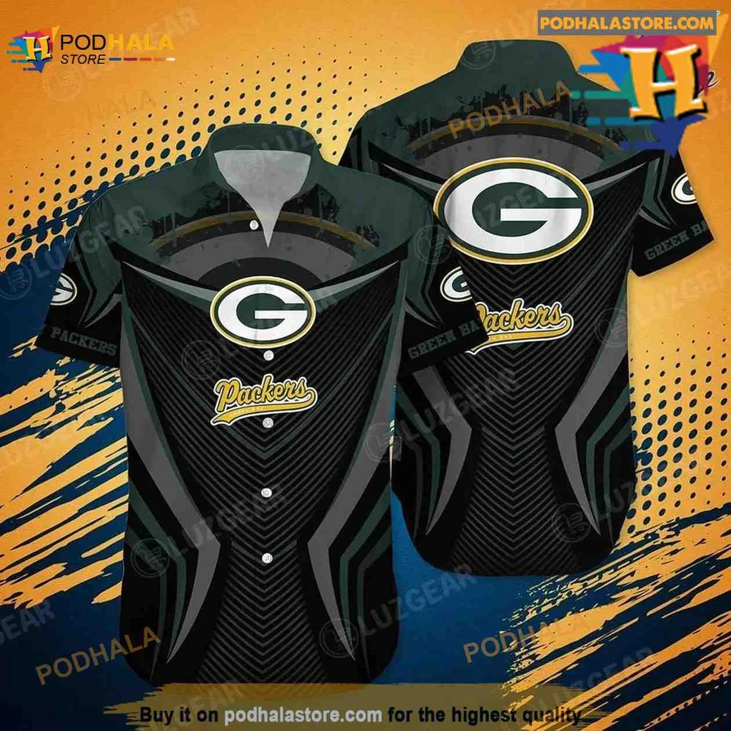 Green Bay Packers Aloha Shirt Featuring Iconic Logo And Team Spirit
