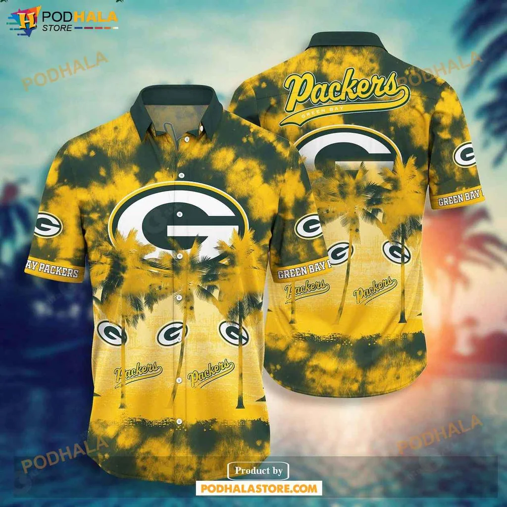 Green Bay Packers Aloha Shirt Vibrant Tropical Design Casual Summer Tee