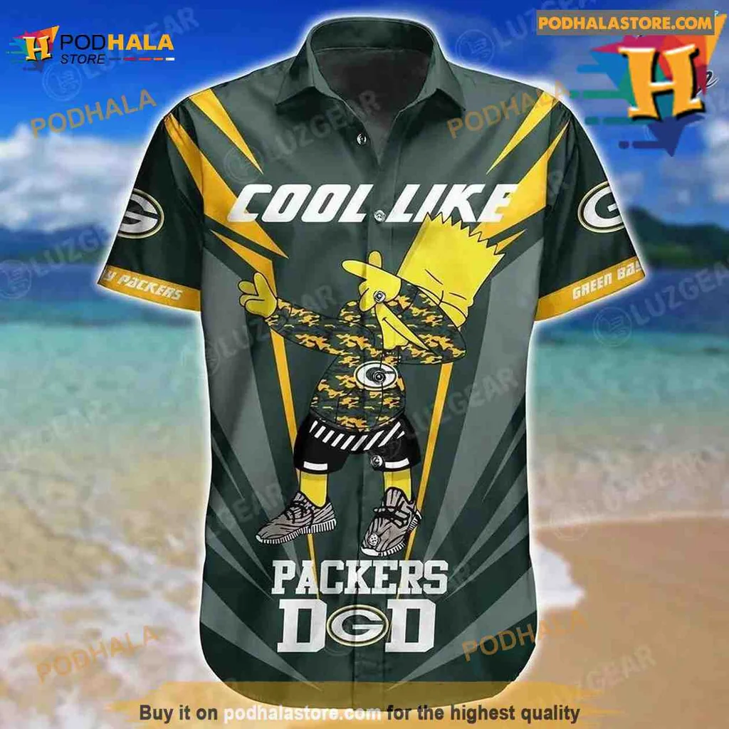 Green Bay Packers Bart Simpson Hawaiian Shirt Cool Like Packers Dad
