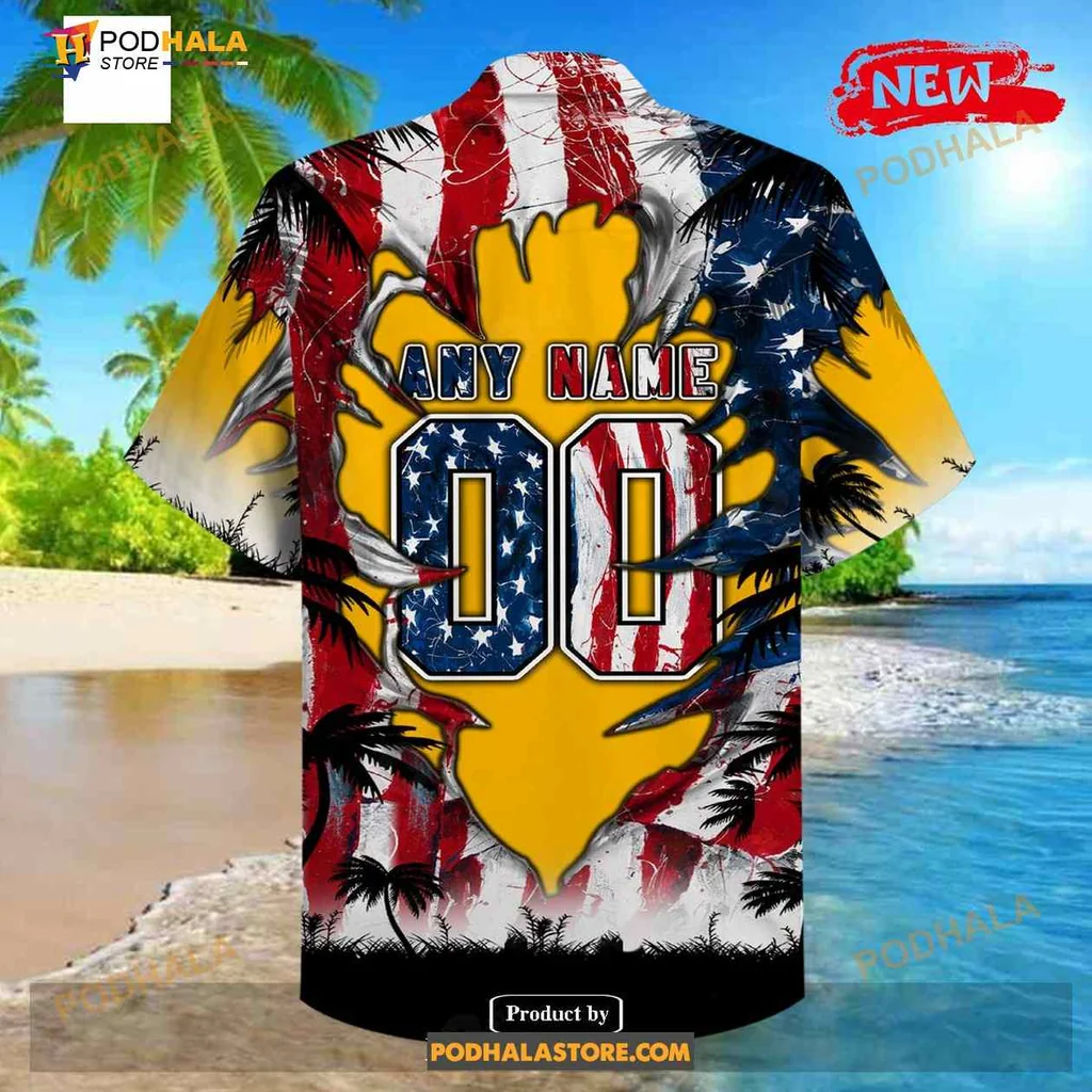 Green Bay Packers Demon Face Aloha Shirt With Us Flag Design Green Bay Packers Demon Face Aloha Shirt With Us Flag Design
