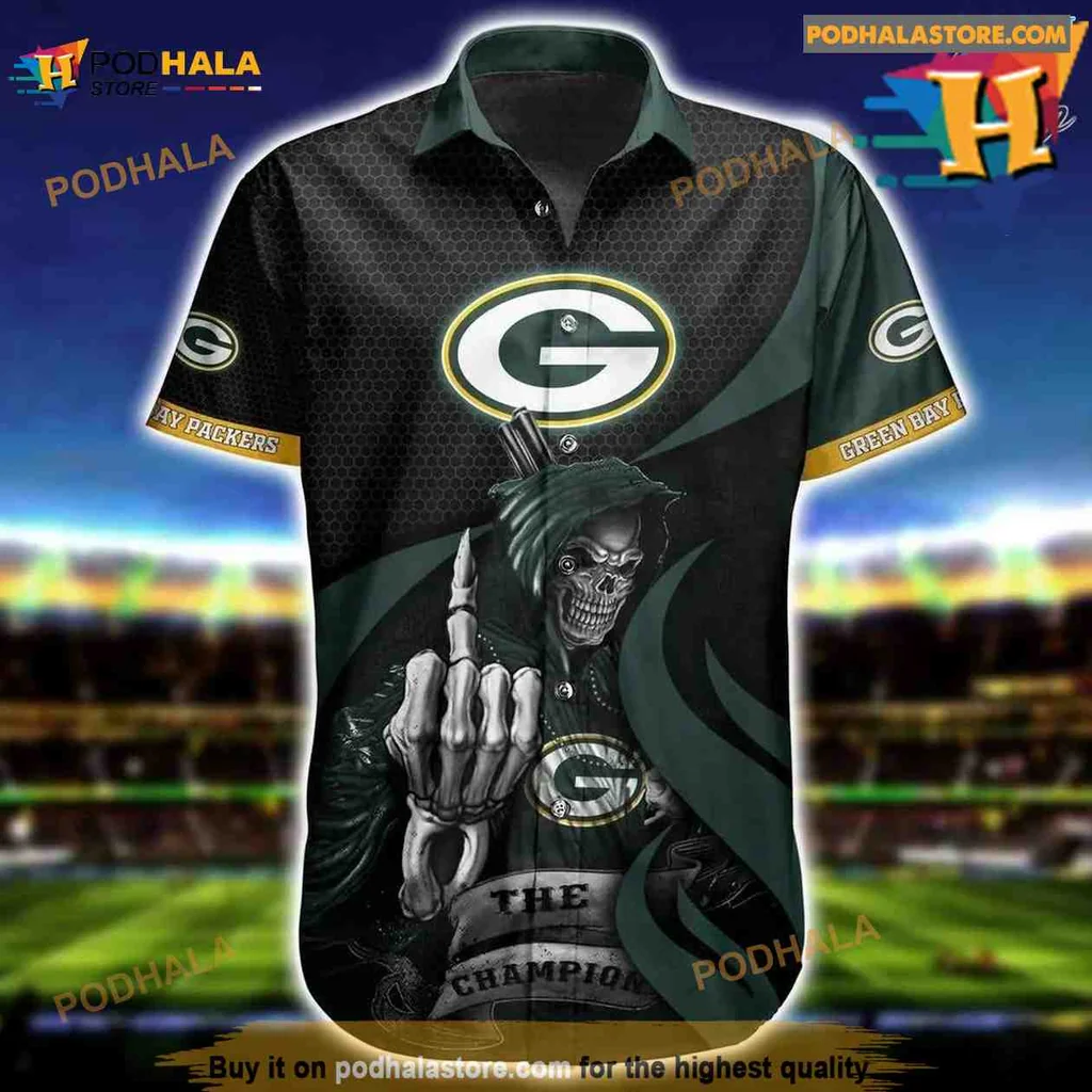 Green Bay Packers Grim Reaper Hawaiian Shirt, The Champion Design