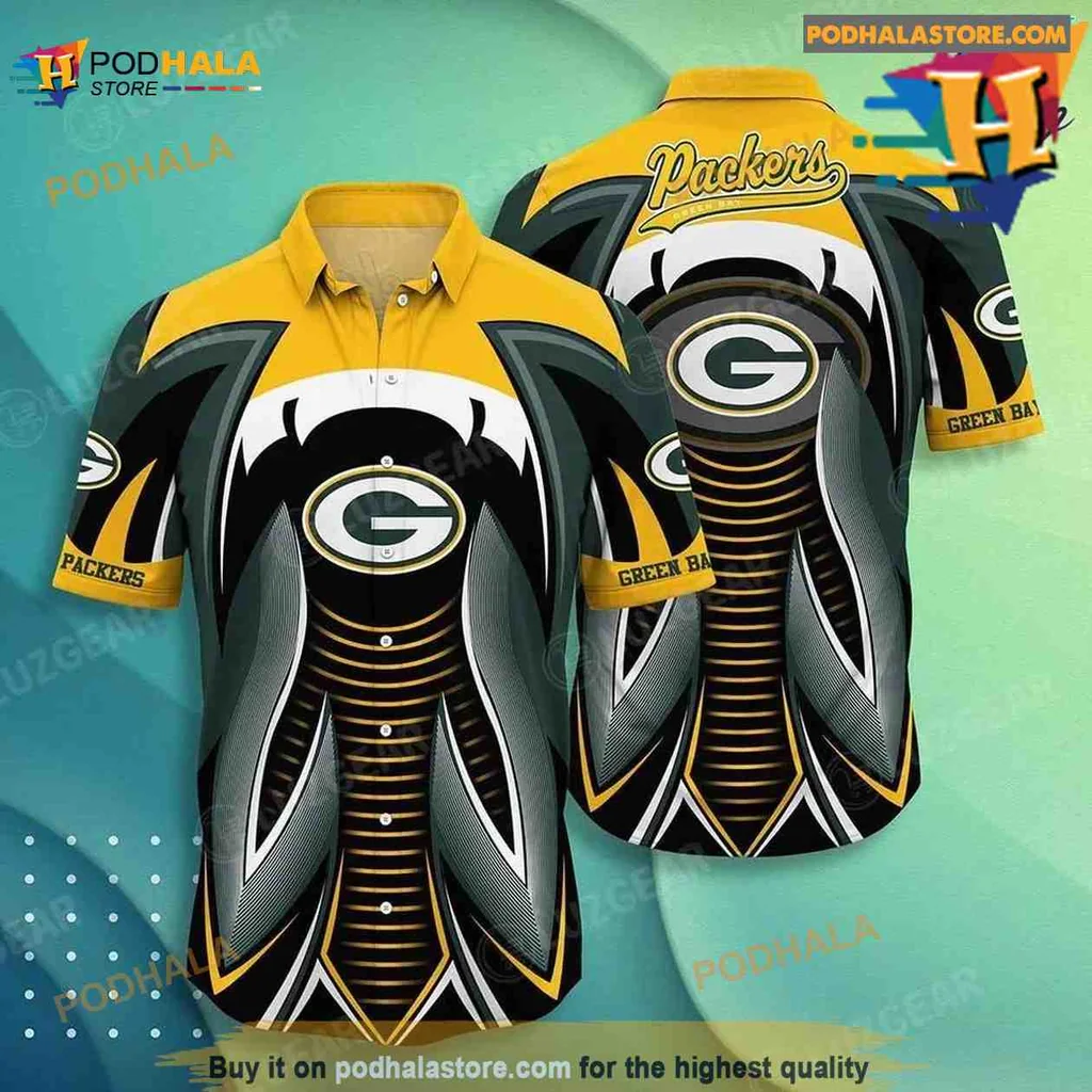 Green Bay Packers Hawaiian Shirt Featuring Bold Team Logo And Colors