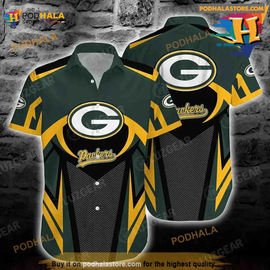 Green Bay Packers Hawaiian Shirt Featuring Iconic G Logo