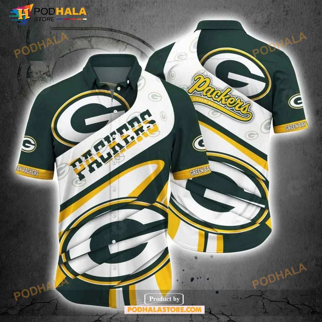 Green Bay Packers Hawaiian Shirt Featuring Iconic G Logo And Team Colors