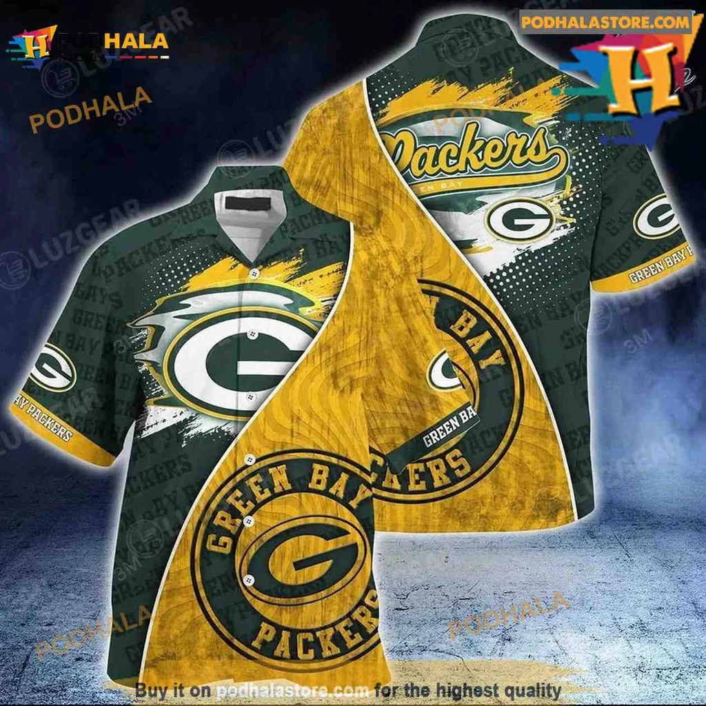 Green Bay Packers Hawaiian Shirt Featuring Team Logo And Summer Colors