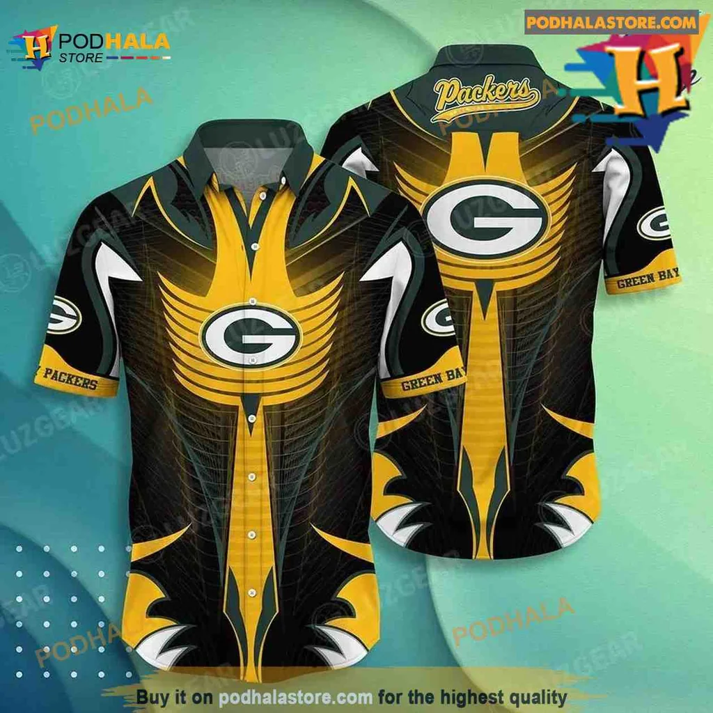 Green Bay Packers Hawaiian Shirt With Bold Logo And Energetic Design