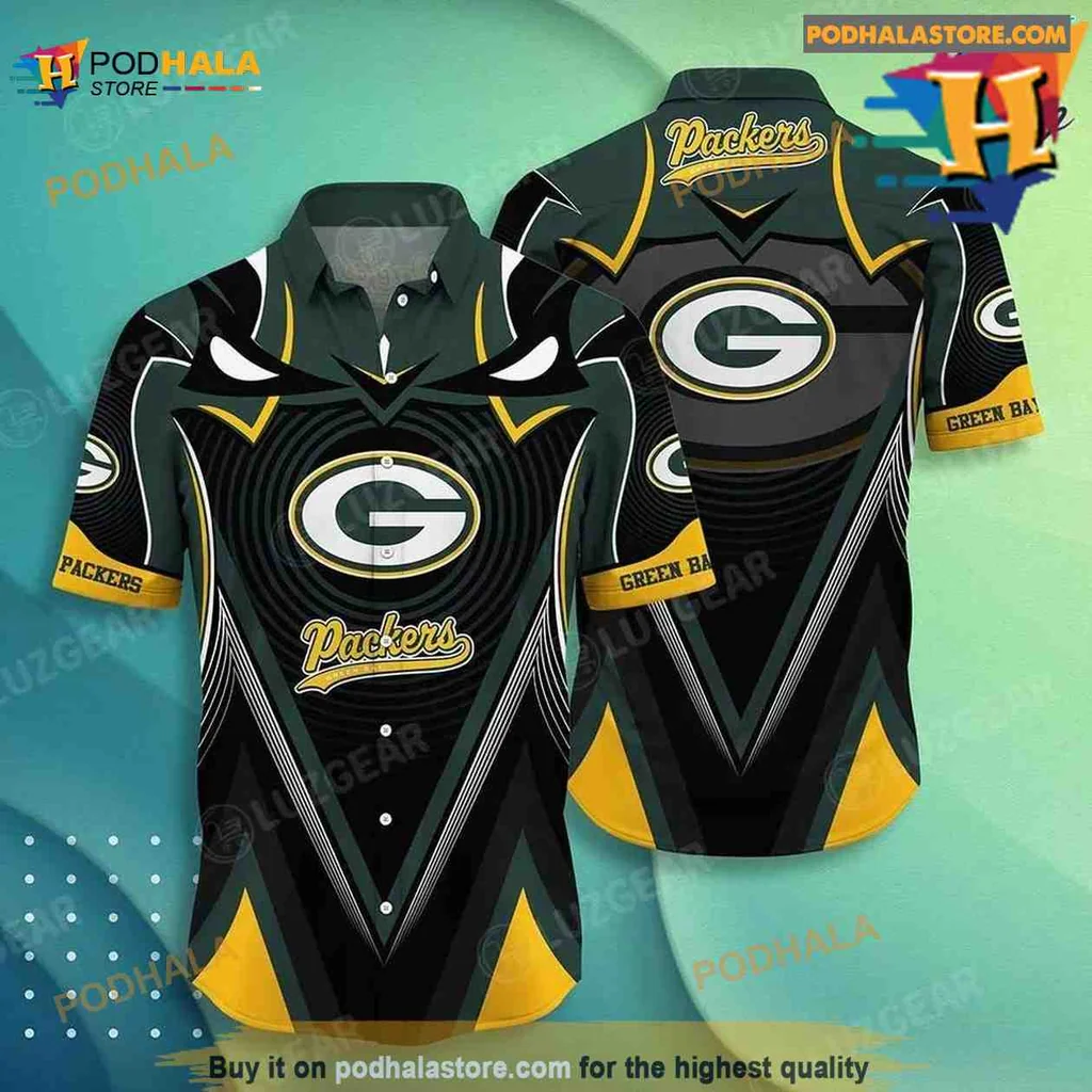 Green Bay Packers Hawaiian Shirt With Bold Logo Design