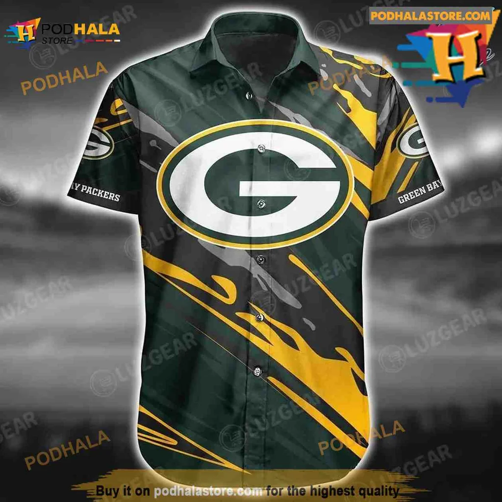 Green Bay Packers Hawaiian Shirt With Bold Logo For Summer Fans