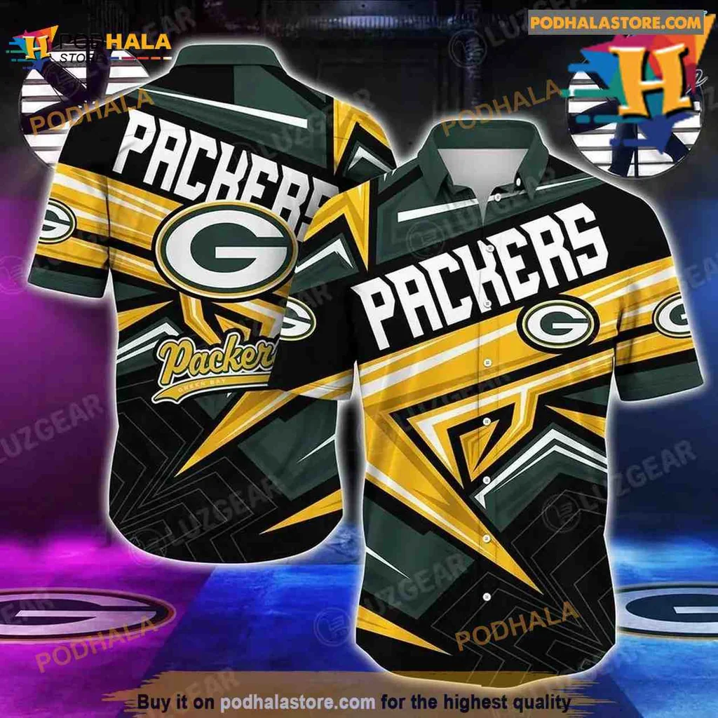 Green Bay Packers Hawaiian Shirt With Bold Team Logo And Colors