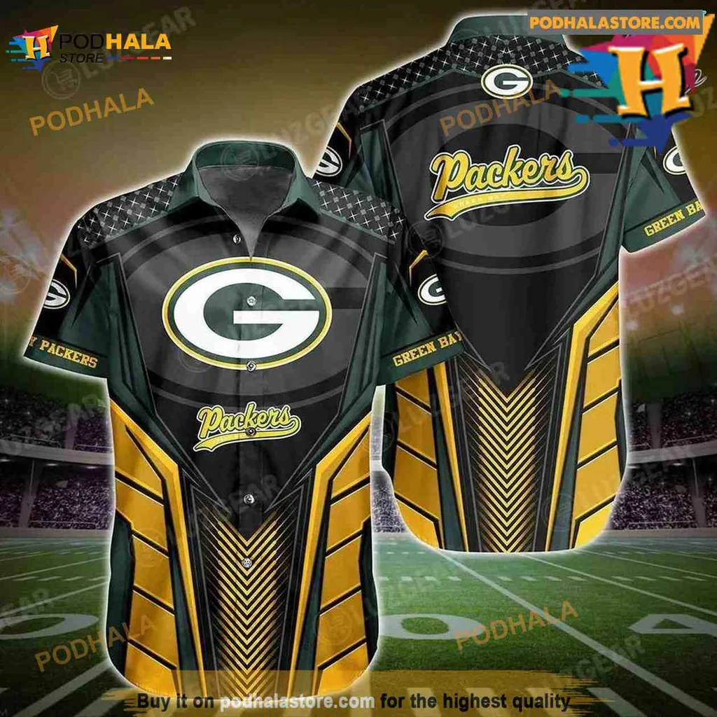 Green Bay Packers Hawaiian Shirt With Iconic G Logo And Bold Design