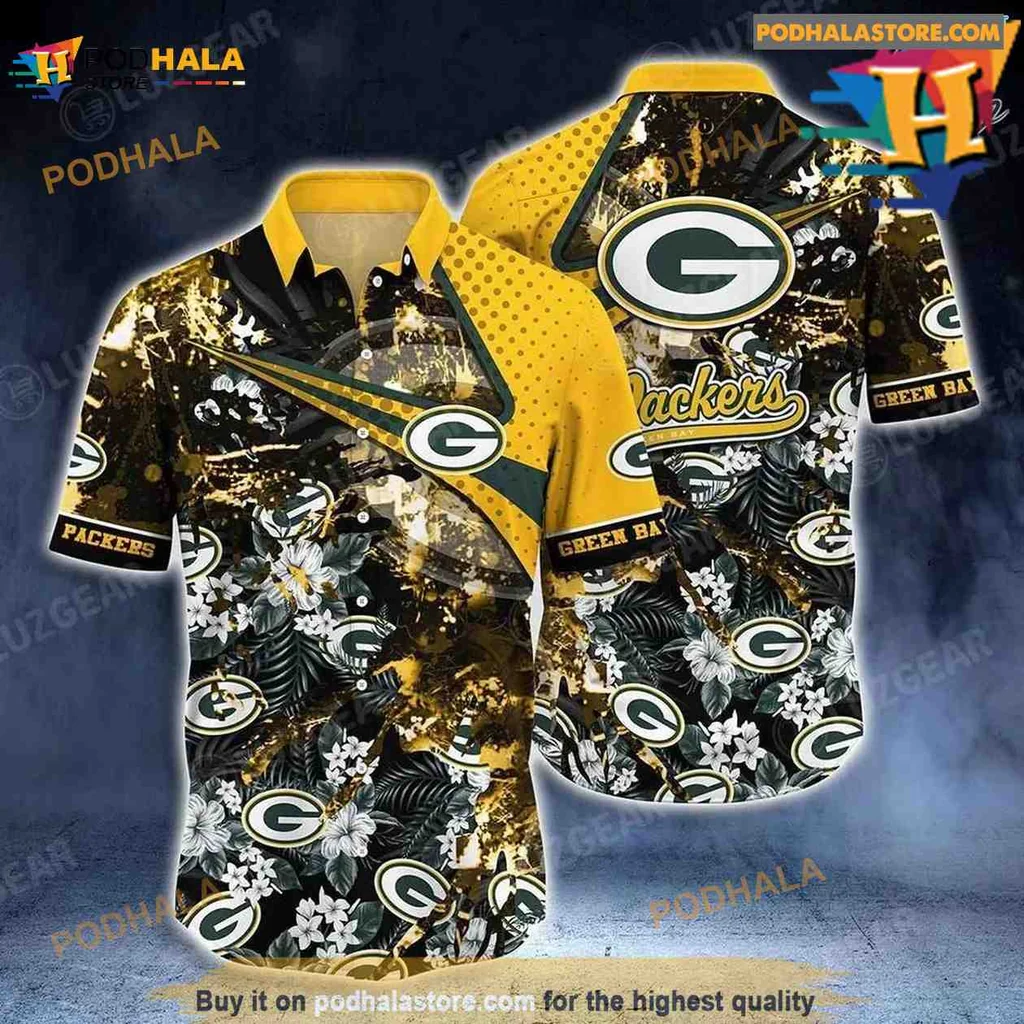 Green Bay Packers Tropical Hawaiian Shirt With Vibrant Team Logo