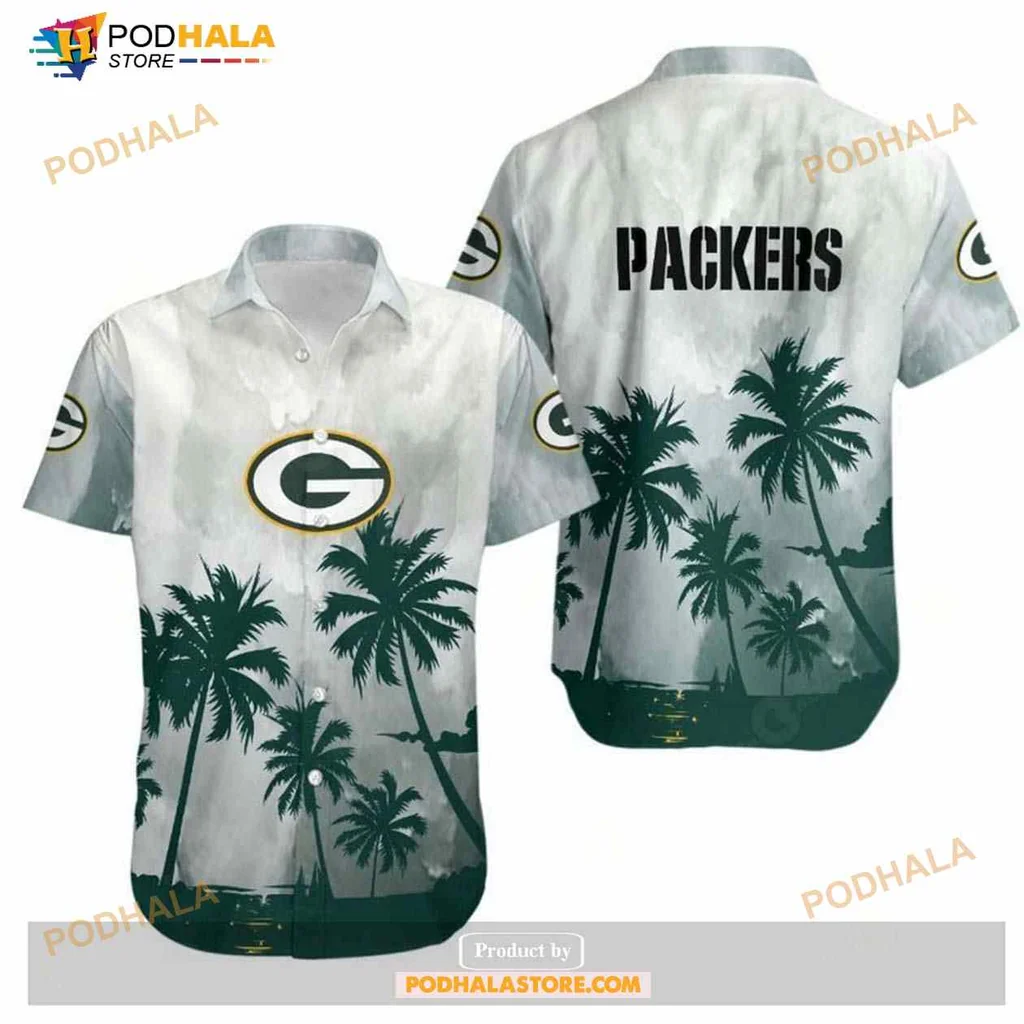 Green Bay Packers Tropical Shirt With Coconut Trees Design