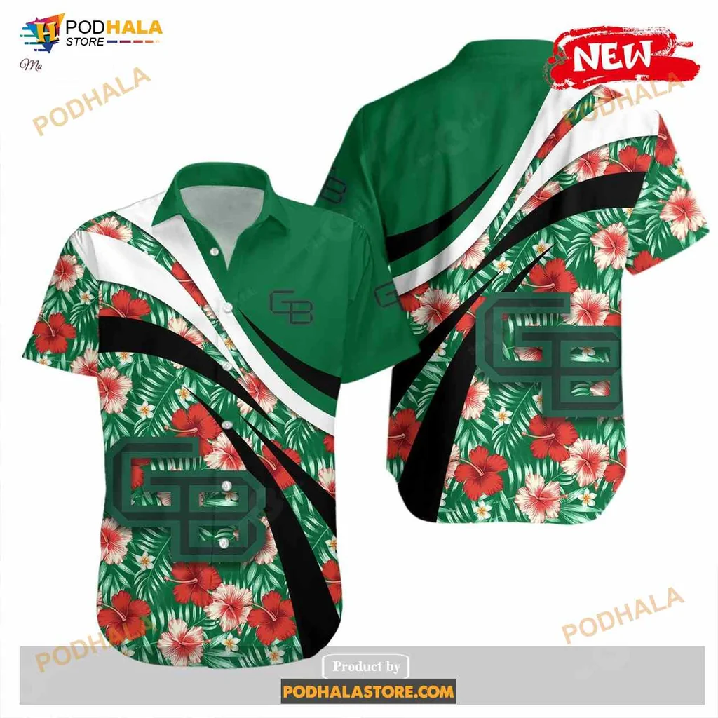 Green Bay Phoenix Hawaiian Shirt With Hibiscus Floral Design