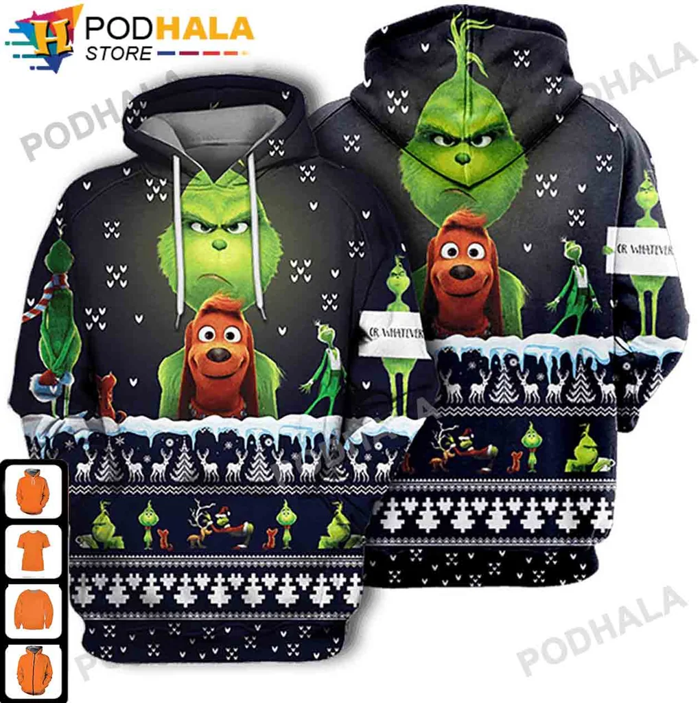 Grinch And Max Christmas 3d Hoodie With Festive Holiday Design