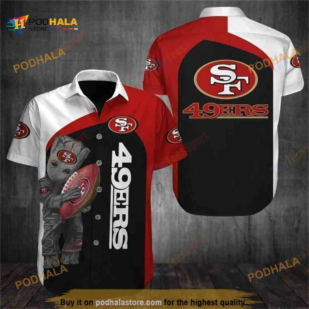 Groot San Francisco 49ers Hawaiian Shirt, Funny Nfl Design