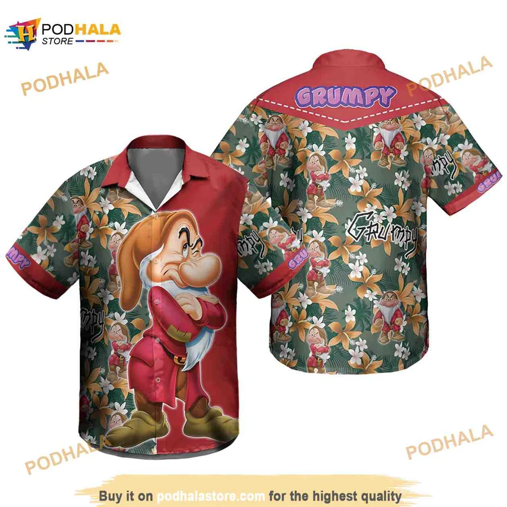 Grumpy Dwarf Funny Hawaiian Shirt With Tropical Design