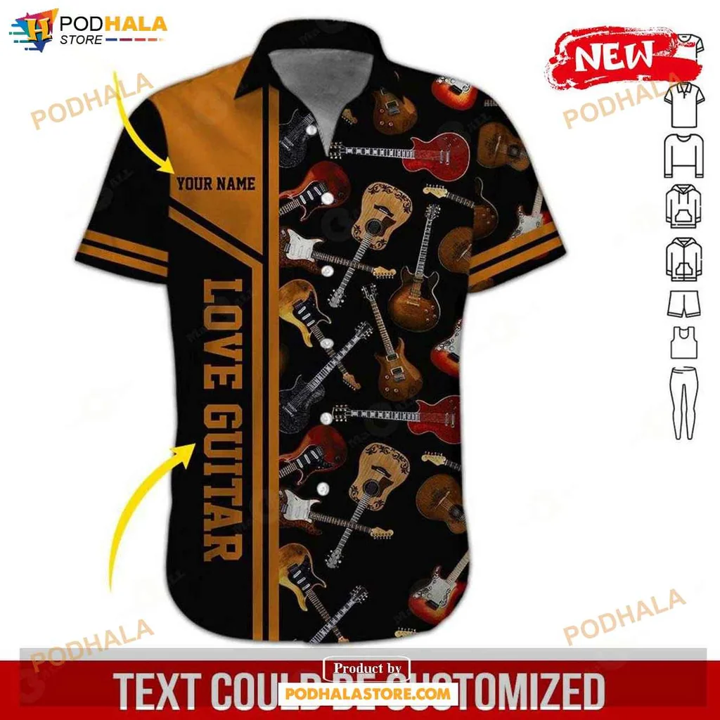Guitar Lover Hawaiian Shirt Colorful Guitar Design For Music Enthusiasts