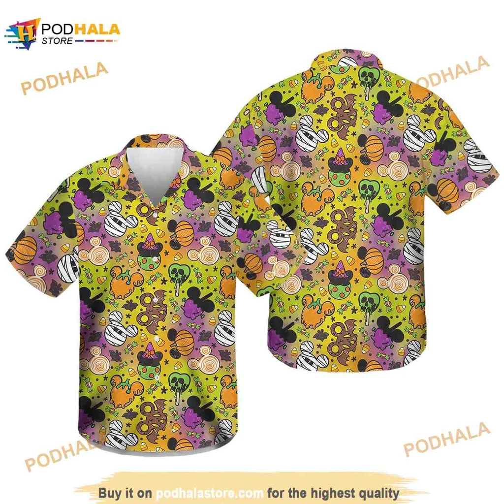 Halloween Disney Monster Aloha Shirt With Colorful Graphics And Fun Design