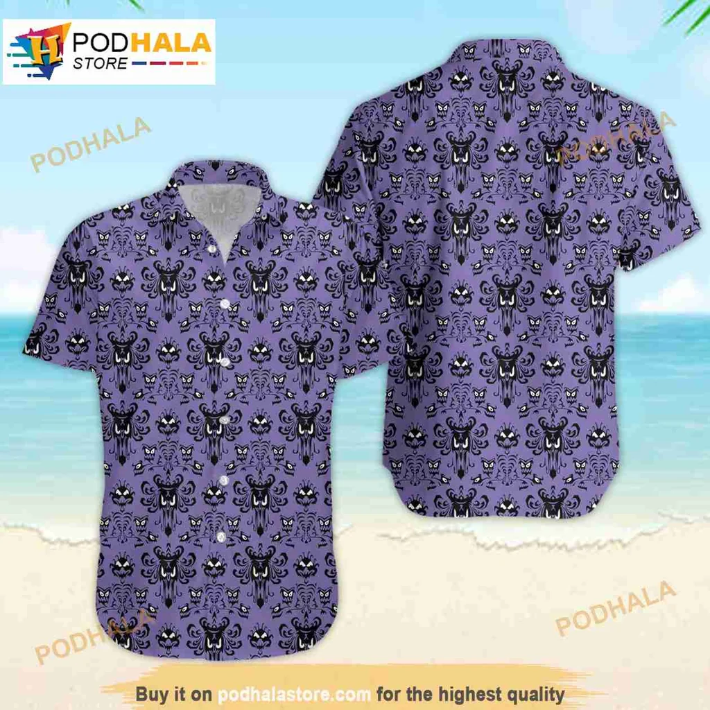 Halloween Ghost Pattern Hawaiian Shirt With Fun Spooky Motifs