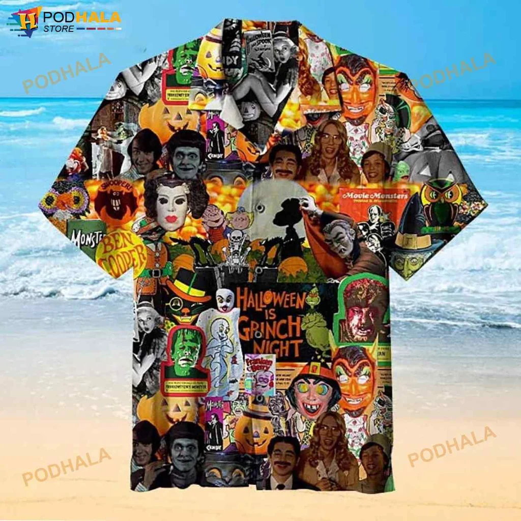 Halloween Grinch Night Aloha Shirt With Spooky Graphics And Humor