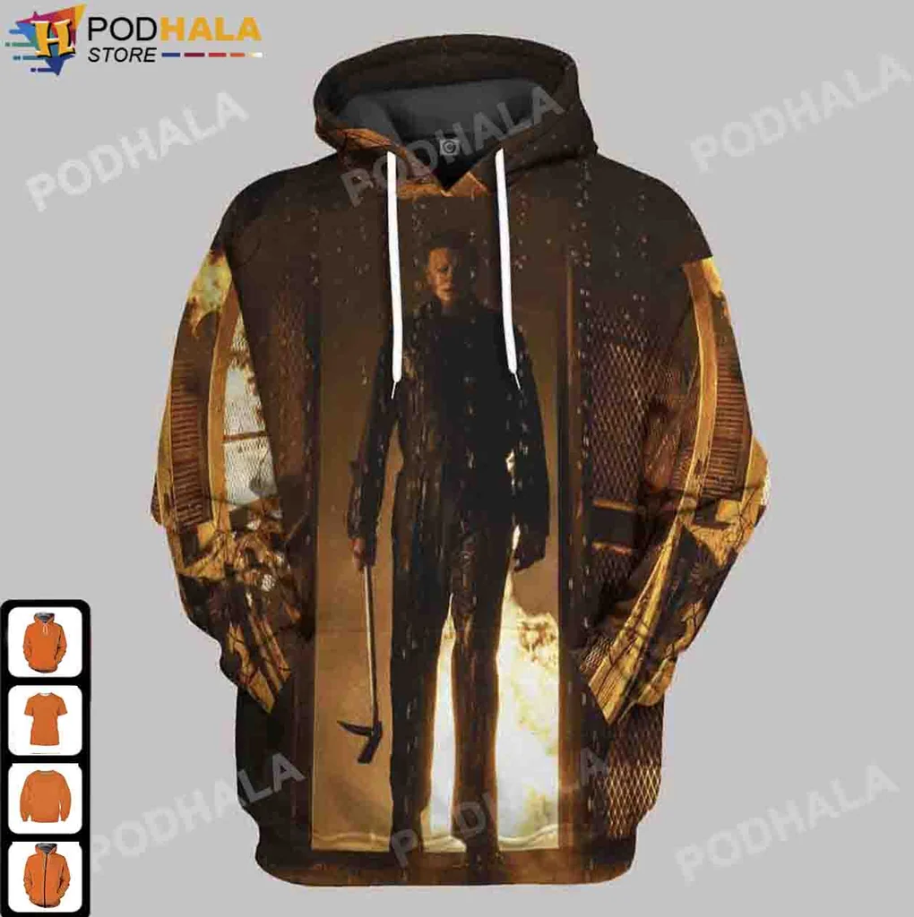 Halloween Michael Myers 3d Hoodie, Eerie Horror Design For Fans