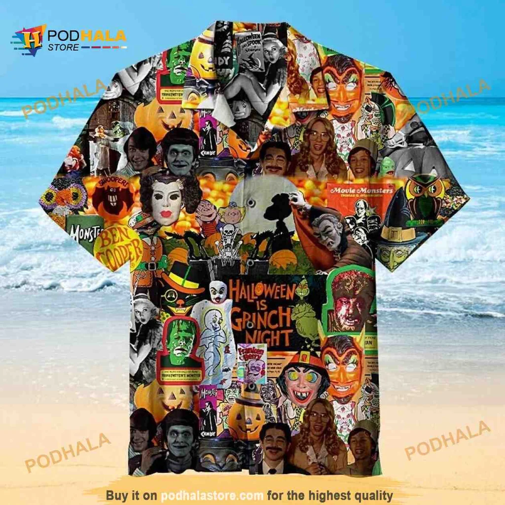 Halloween Spinch Night Hawaiian Shirt With Spooky Characters And Graphics