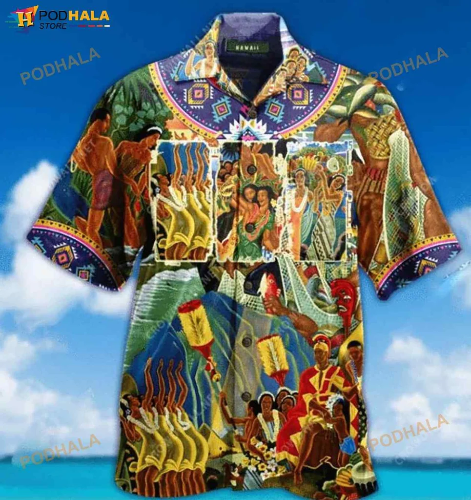Hawaiian Cultural Elements Hawaiian Shirt Featuring Vibrant Dancers And Nature
