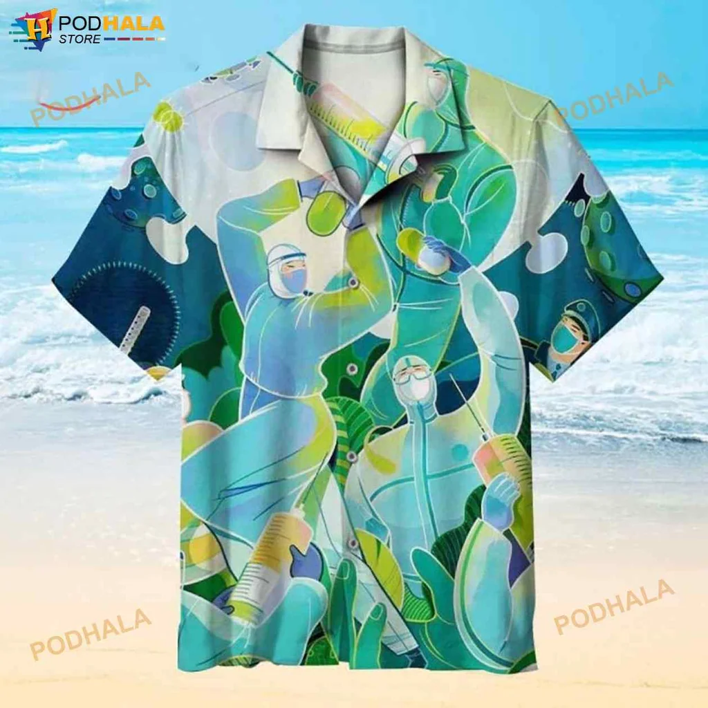 Healthcare Heroes Hawaiian Shirt Featuring Colorful Design And Teamwork Theme