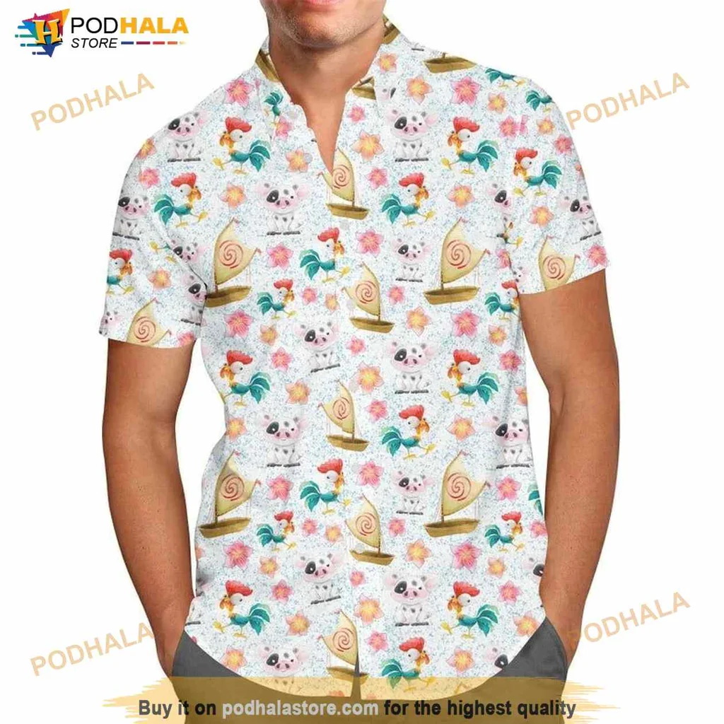 Heihei Pua Hawaiian Shirt With Tropical Cartoon Design