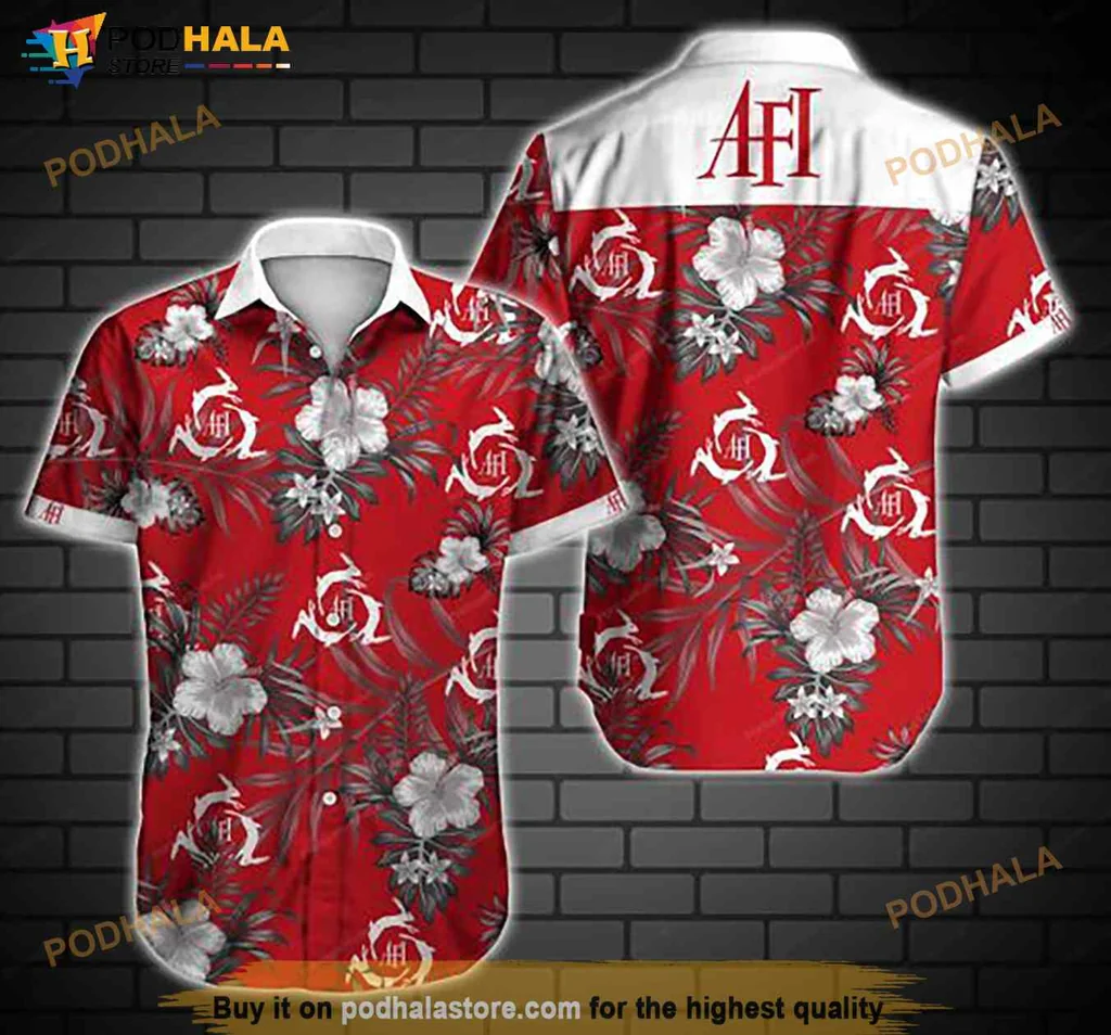 Hibiscus Floral Tropical Hawaiian Shirt With Bold Red Background