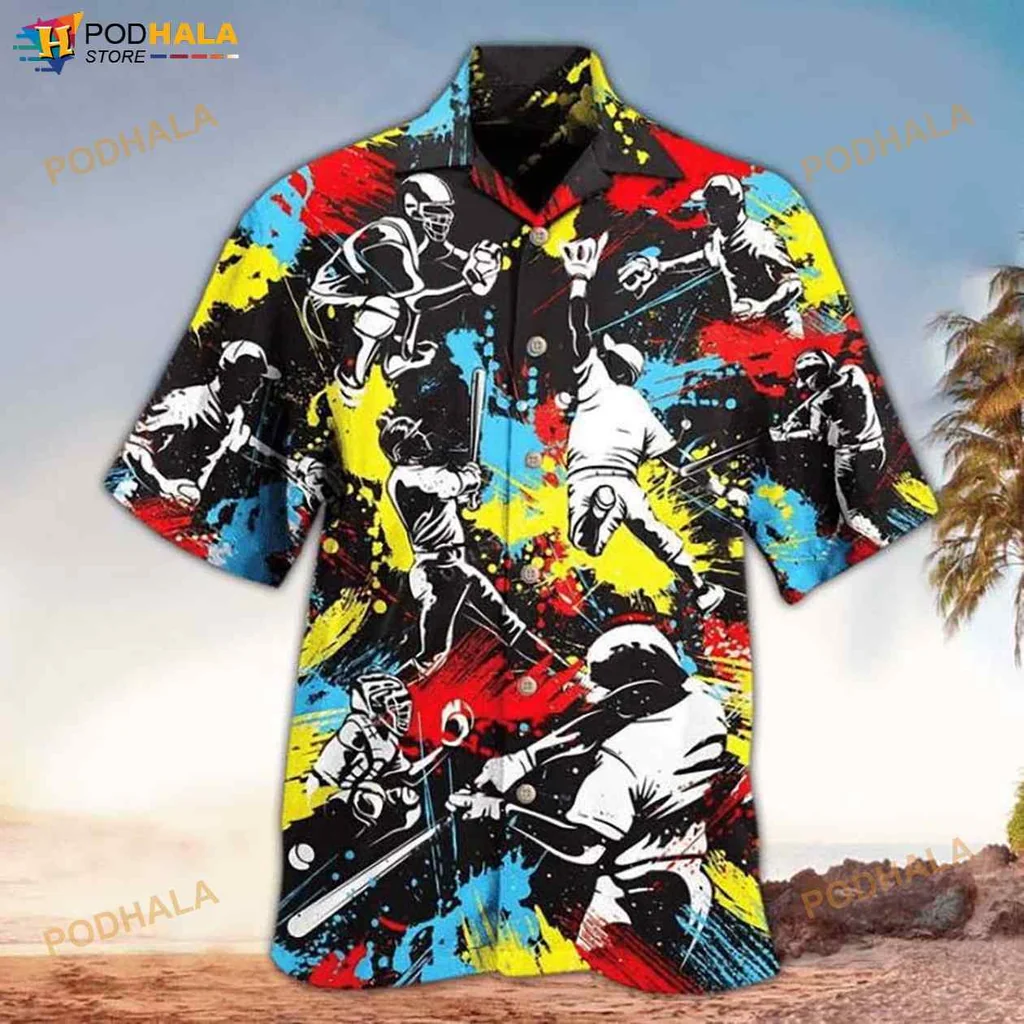 Hockey Fan Hawaiian Shirt With Vibrant Action Packed Design