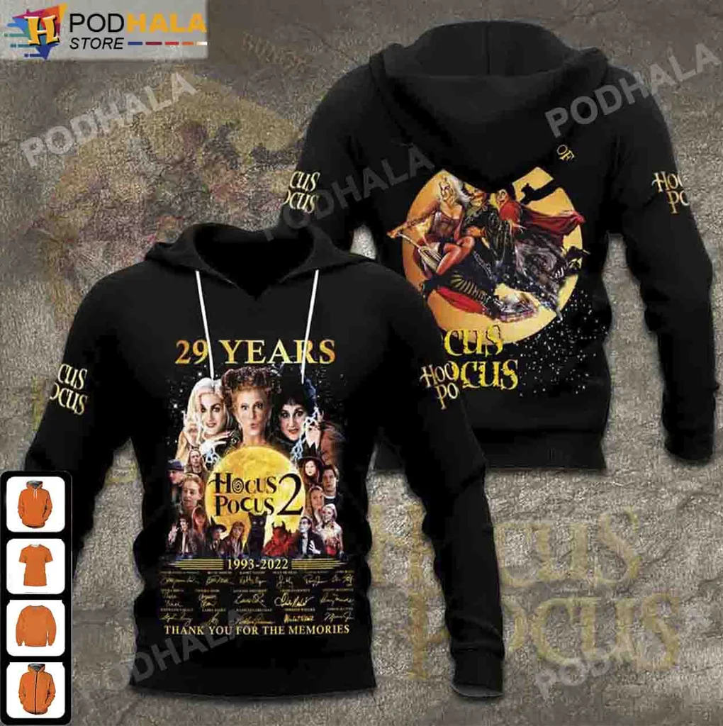 Hocus Pocus 2 3d Hoodie, 29 Years Thank You For The Memories Design